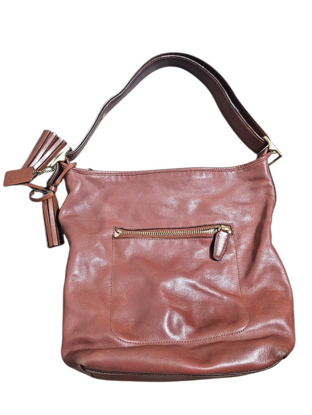 COACH Legacy Tassel Duffle 19889 Leather Brown Shoulder/Crossbody Bag - Picture 3 of 12